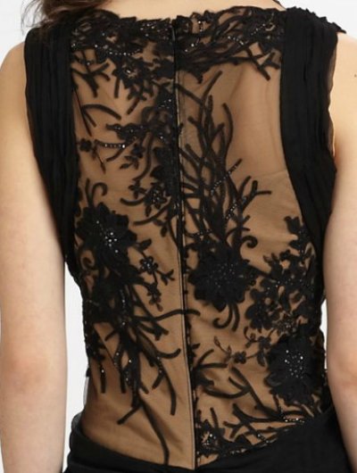 画像3: 【アシュリーベンソン愛用】Tadashi Shoji タダシショージ　　Lace Inset Silk Gown ブラック