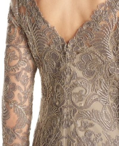 画像2: Tadashi Shoji    Embroidered Lace Sheath　スモークパール