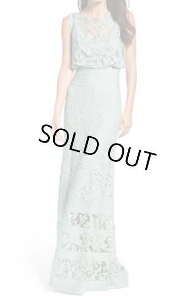 画像1: Tadashi Shoji タダシショージ    Lace Banded-Waist Gown　ブルー系　 (1)