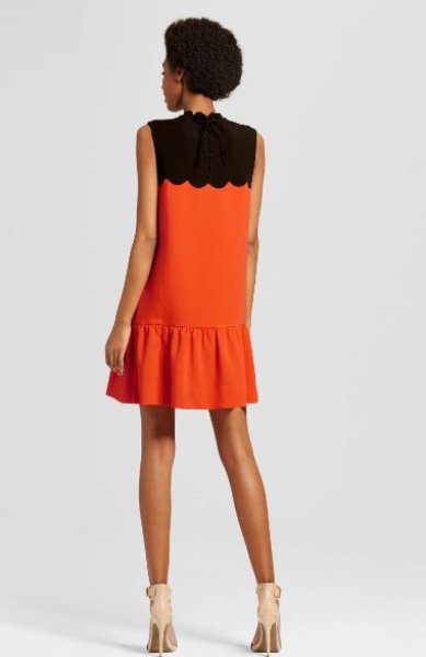 Victoria Beckham For Target DROP WAIST SCALLOP TRIM DRESS