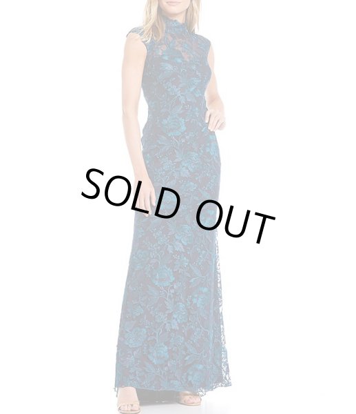 画像1: Tadashi Shoji タダシショージ  QARA EMBROIDERED GOWN　ブルー系 (1)