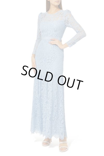 画像1: 再販売！【Sweet掲載、新木優子さん着用】Self Portrait　セルフポートレート　Blue Fine Corded Lace Maxi Dress (1)