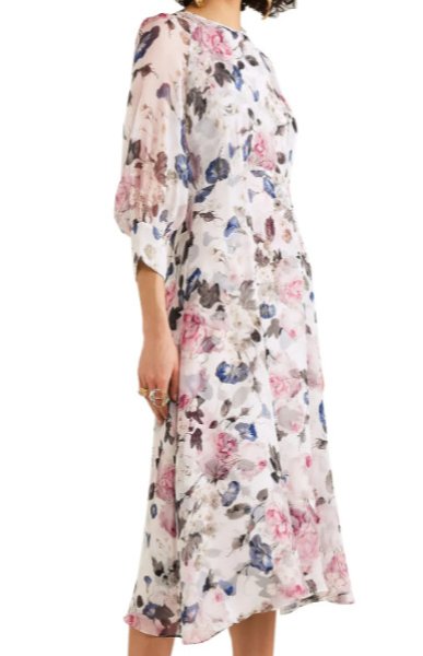 セール！Erdem アーデム Yusra floral-print silk-voile midi dress