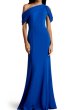 画像1: Tadashi Shoji タダシショージ  COPLEY SHOULDER DRAPE GOWN 　ブルー (1)