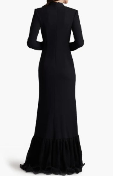 Tadashi Shoji タダシショージ MALONE CASCADING RUFFLE GOWN ブラック -  インポートワンピース通販babyface