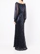 画像3:  セール！Tadashi Shoji  タダシショージ  CASSATT sequin embellished gown  ネイビー系 (3)