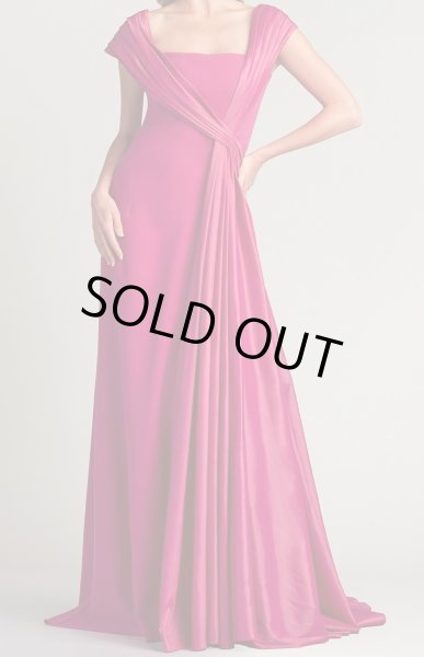 画像1: 限定セール！Tadashi Shoji タダシショージ　 MCKENNA DRAPED SASH GOWN   ピンク系 (1)