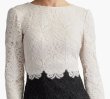 画像4: Tadashi Shoji タダシショージ 　ALFORD REVERSE V-NECK EMBROIDERED TULLE DRESS　ブラック、ホワイト (4)