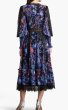 画像2: Tadashi Shoji タダシショージ  　KRISHNA OCEANIC PRINT MIDI DRESS　ブルー、パープル系 (2)