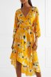 画像4: セール【サンドラブロック愛用】Diane von Furstenberg 　ダイアンフォンファステンバーグ　Eloise ラップ風ドレス　YELLOW FLORAL 08171 (4)