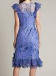 画像2: Tadashi Shoji  タダシショージ   GAL SEQUIN EMBROIDERED RUFFLE DRESS パープル、ブルー系 (2)