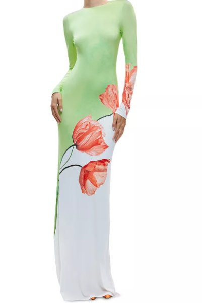 画像1: Alice + Olivia アリスアンドオリビア  Delora Floral Color Block Maxi Dress (1)