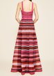 画像2: セール！Tadashi Shoji タダシショージ   Sanya Striped Halter Organza Gown　ピンク、レッド系 (2)