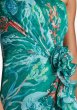 画像2: セール！Tadashi Shoji  タダシショージ  　Morwenna Oceanic Print Ruffle Gown グリーン系 (2)