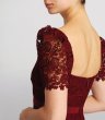 画像2: 【パリスヒルトン愛用】Self Portrait　セルフポートレート　Burgundy Guipure lace midi dress  09091 (2)