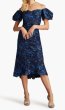 画像1: Tadashi Shoji タダシショージ  Bavi Off-Shoulder Midi Dress　ブルー系 (1)