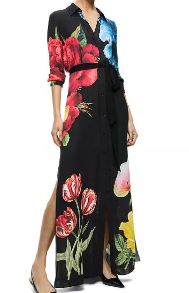 画像1: 9/29までセール！Alice + Olivia アリスアンドオリビア　 Chassidy Floral Maxi Shirt Dress (1)