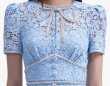 画像3: Self Portrait　セルフポートレート　Blue Cord Lace Bow Midi Dress (3)