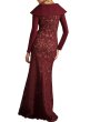 画像2: Tadashi Shoji タダシショージ    Ambar Embroidered Portrait Collar Gown　パープル系 (2)