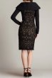 画像2: Tadashi Shoji タダシショージ   Arna Embroidered Portrait Collar Dress ブラック (2)