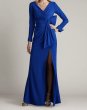 画像1: Tadashi Shoji タダシショージ   WELDON DRAPED HALF BOW GOWN ブルー (1)