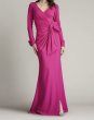 画像1: Tadashi Shoji タダシショージ   WELDON DRAPED HALF BOW GOWN ピンク  12131 (1)