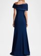 画像2: Tadashi Shoji タダシショージ  DALTON Contrast Off-Shoulder Gown　ネイビー (2)