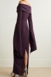 画像2: Solace London ソレイスロンドン  Arden draped off-the-shoulder maxi dress プラム (2)