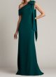 画像1: Tadashi Shoji タダシショージ   cassia ワンショルダー Gown  グリーン系　Elm (1)