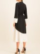 画像4: ドラマ【愛の不時着】使用！Tory Burch トリーバーチ　MIXED-MATERIAL WRAP DRESS ブラック、アイボリー  01201 (4)