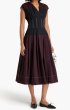 画像1: 限定セール！Tory Burch トリーバーチ Pleated cotton-poplin midi dress (1)