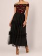 画像1: Adrianna Papell アドリアナパペル　Velvet And Tulle Midi Dress  01291 (1)