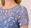 画像3: Adrianna Papell アドリアナパペル　Hand Beaded Short Sleeve Floral Godet Gown　French Blue (3)