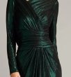 画像3: Tadashi Shoji タダシショージ  Zina Metallic Draped Cowl Back Gown　グリーン系 (3)