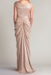 画像2: Tadashi Shoji タダシショージ  ELLERY DRAPED METALLIC JERSEY GOWN　ピンク系  12055 (2)