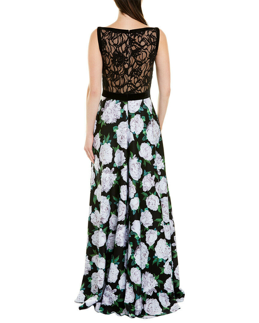 美品♩タダシショージ　花柄総レース　ワンピースドレスグリーン　6/M 緑フラワーnakoのドレス